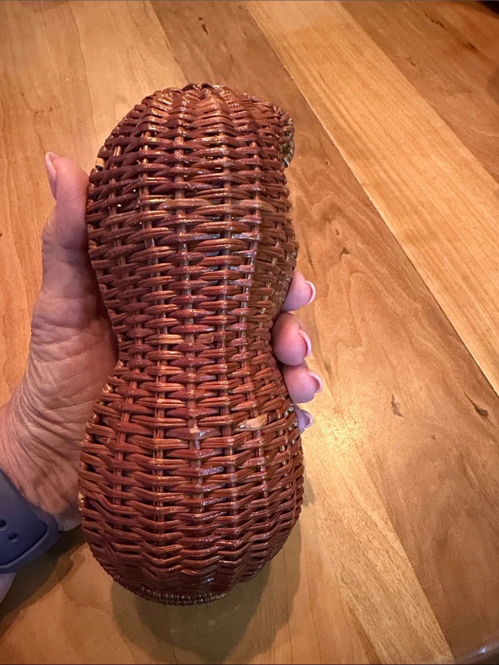 Peanut Shape Woven Rattan Basket
